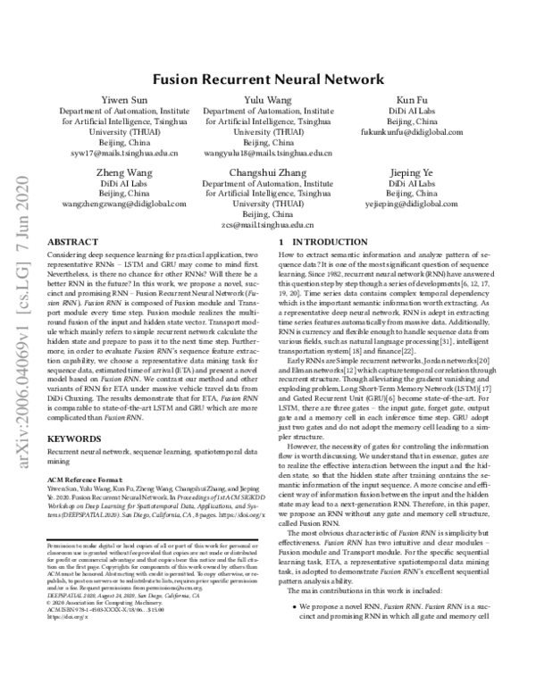 (PDF) Fusion Recurrent Neural Network