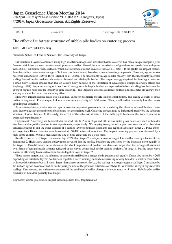 (PDF) The effect of substrate structure of rubble-pile bodies on ...