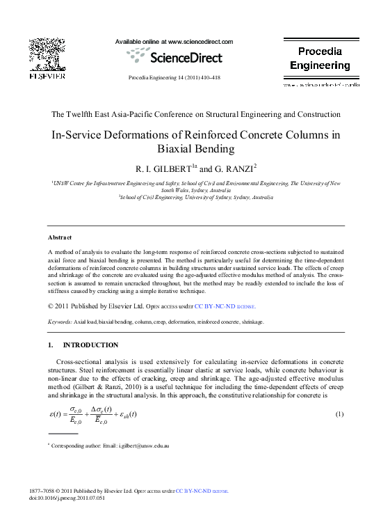 (PDF) In-Service Deformations of Reinforced Concrete Columns in Biaxial ...
