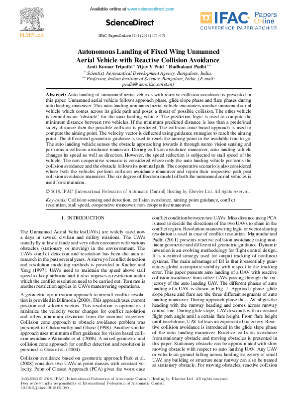 (PDF) Autonomous Landing of Fixed Wing Unmanned Aerial Vehicle with ...