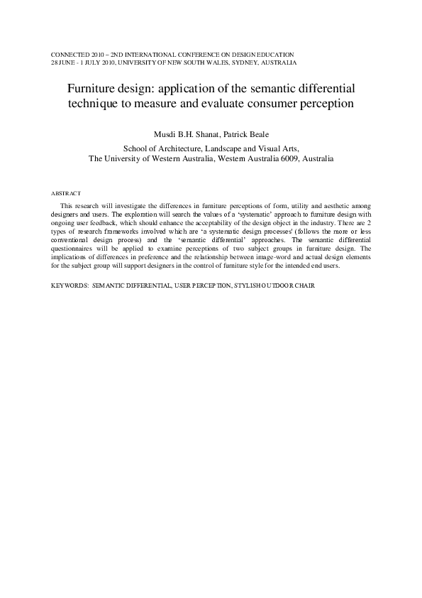 (PDF) Furniture design: Application of the semantic differential ...