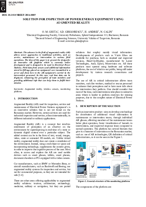 (PDF) Solution for Inspection of Power Energy Equipment Using Augmented ...