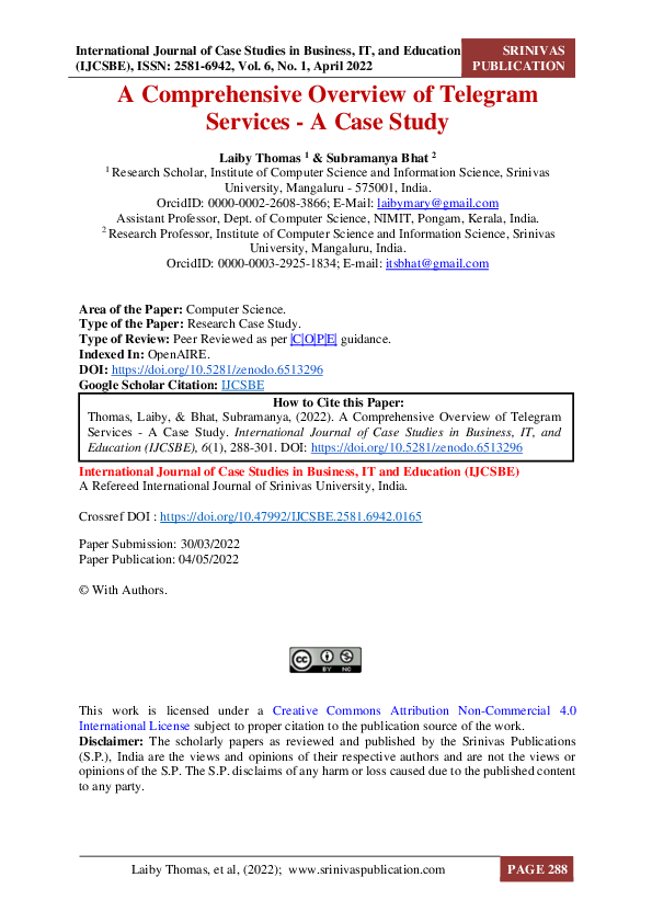 (PDF) A Comprehensive Overview of Telegram Services - A Case Study