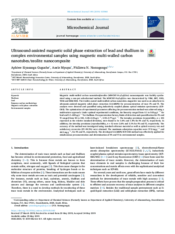 (PDF) Ultrasound-assisted magnetic solid-phase extraction based ionic ...