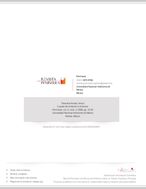 (PDF) A guisa de invitación a la lectura