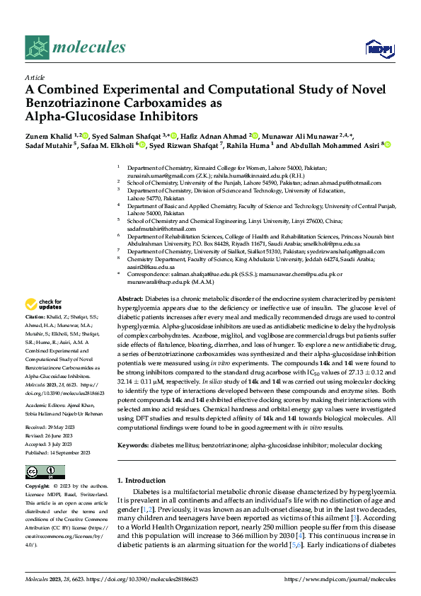 (PDF) A Combined Experimental and Computational Study of Novel ...
