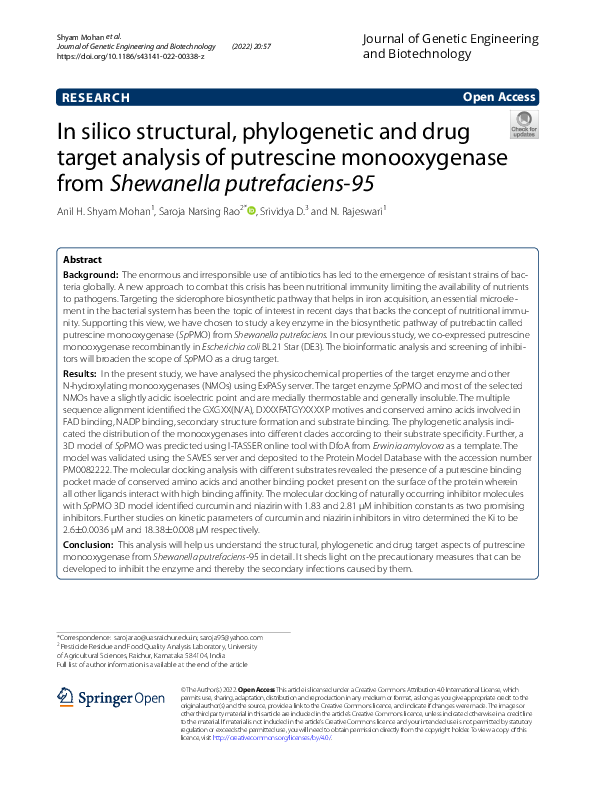 (PDF) In silico structural, phylogenetic and drug target analysis of ...