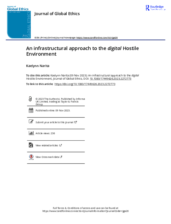 (PDF) An infrastructural approach to the digital Hostile Environment