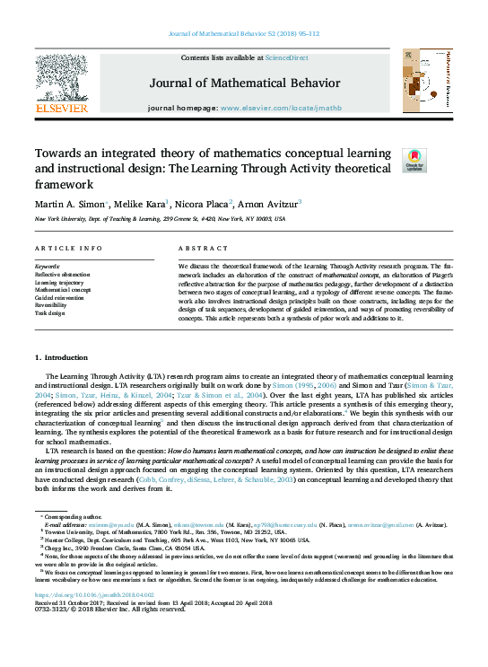 (PDF) Towards an integrated theory of mathematics conceptual learning and instructional design ...