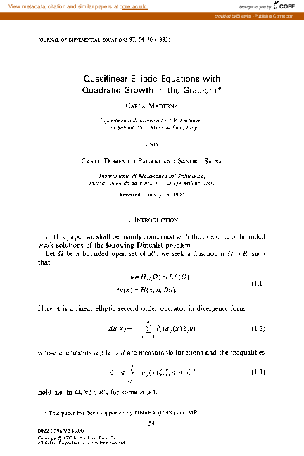 (PDF) Quasilinear elliptic equations with quadratic growth in the gradient
