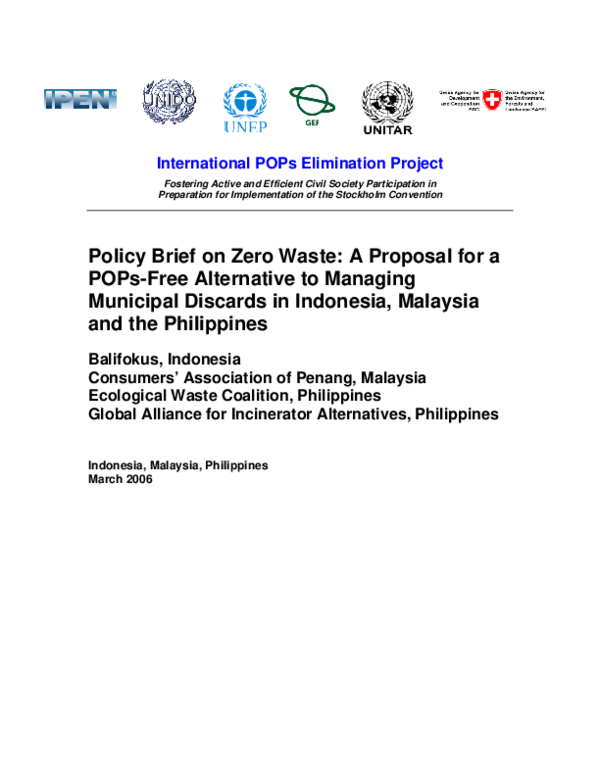 Pdf Policy Brief On Zero Waste Indonesia Malaysia Philippines Mageswari Sangaralingam Academia Edu<script async src=