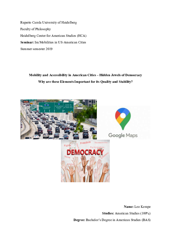(PDF) Mobility and Accessibility in American Cities – Hidden Jewels of ...