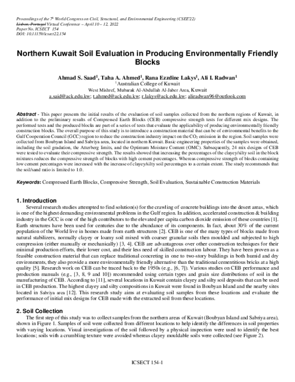 (PDF) Northern Kuwait Soil Evaluation in Producing Environmentally ...