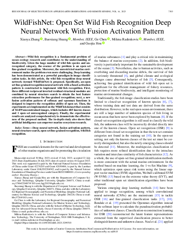 (PDF) WildFishNet: Open Set Wild Fish Recognition Deep Neural Network ...