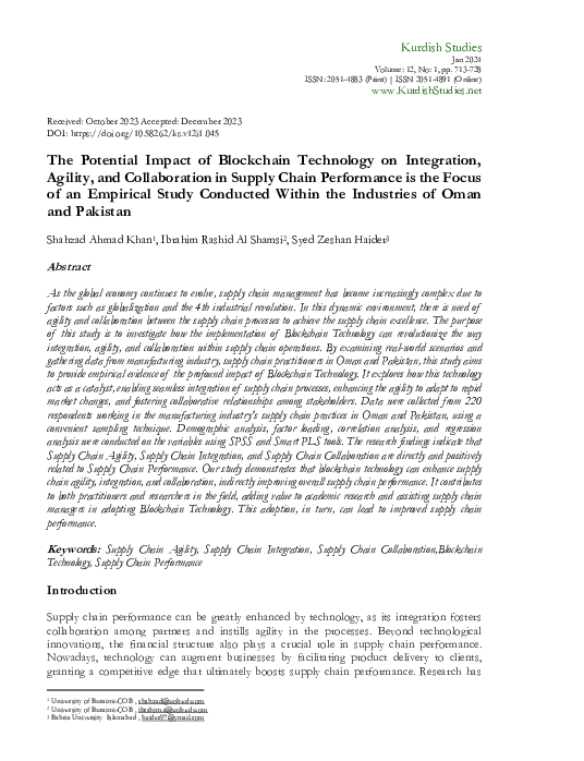 (PDF) The Potential Impact of Blockchain Technology on Integration ...