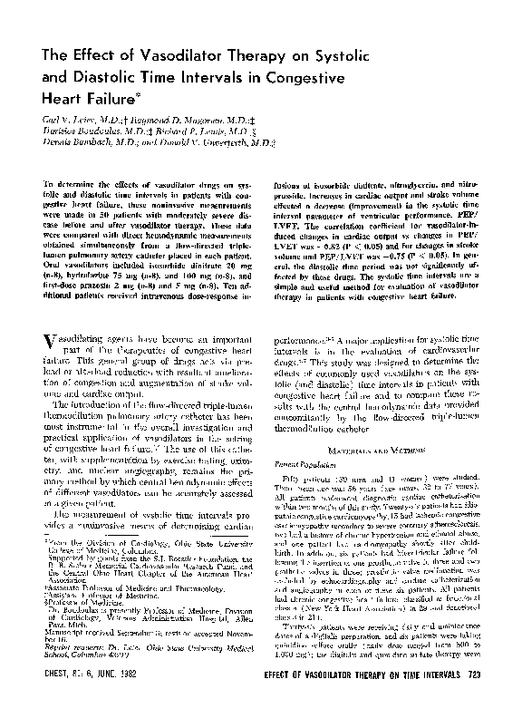 (PDF) The Effect of Vasodilator Therapy on Systolic and Diastolic Time ...