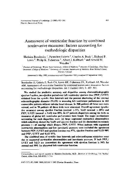 (PDF) Assessment of ventricular function by combined noninvasive ...