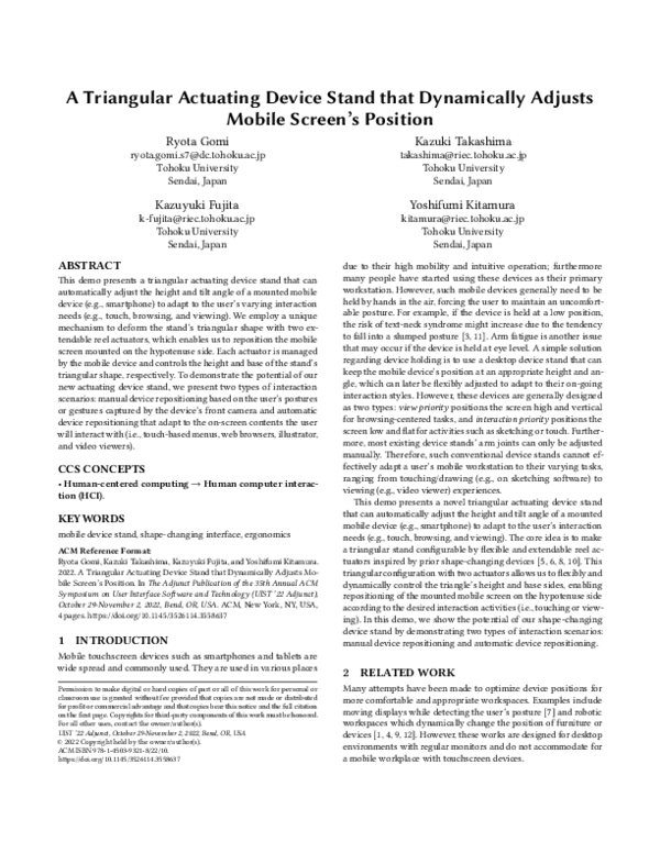 (PDF) A Triangular Actuating Device Stand that Dynamically Adjusts ...
