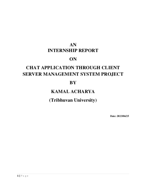 (PDF) Chat application through client server management system project