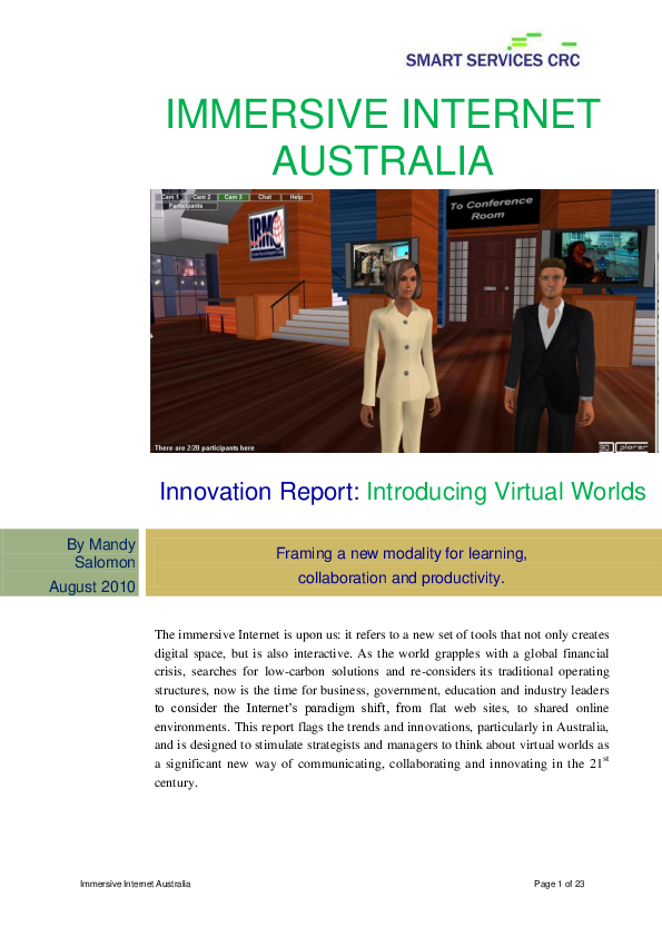 (PDF) Introducing virtual worlds