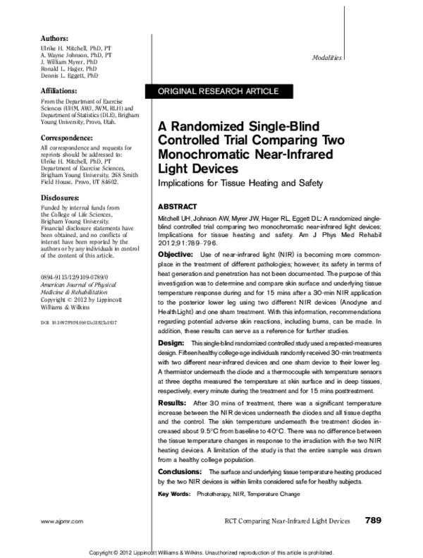(PDF) A Randomized Single-Blind Controlled Trial Comparing Two ...