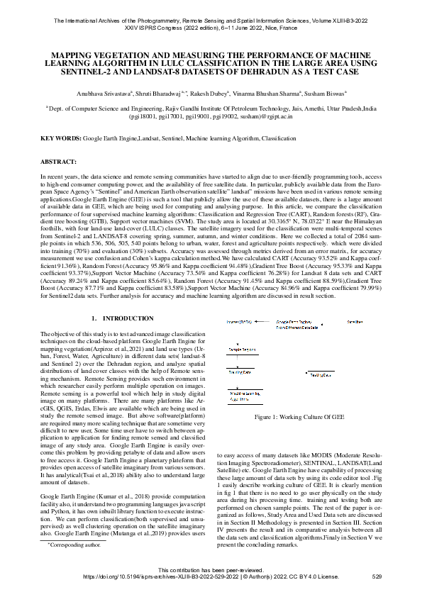(PDF) Mapping Vegetation and Measuring the Performance of Machine ...