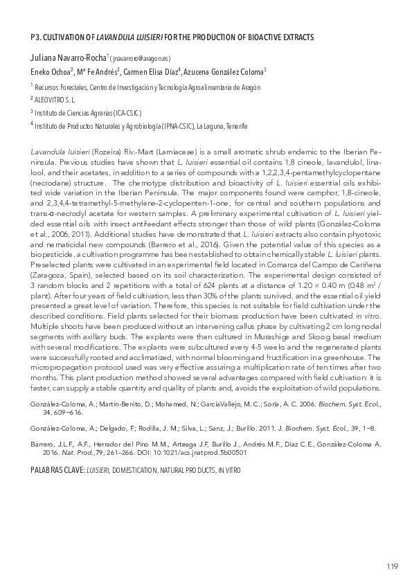 (PDF) Cultivation of Lavandula luisieri for the production of bioactive ...