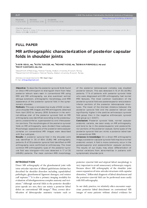 (PDF) MR arthrographic characterization of posterior capsular folds in ...
