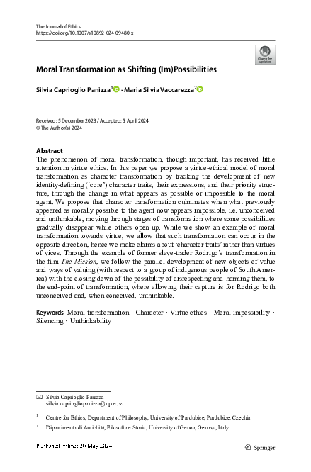 (PDF) Moral Transformation as Shifting (Im)Possibilities