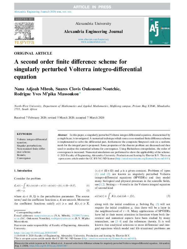 (PDF) A second order finite difference scheme for singularly perturbed ...