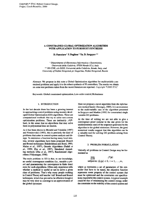 (PDF) A Constrained Global Optimization Algorithm with Application to ...
