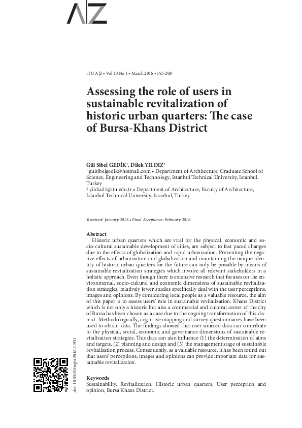 (PDF) Assessing the role of users in sustainable revitalization of ...