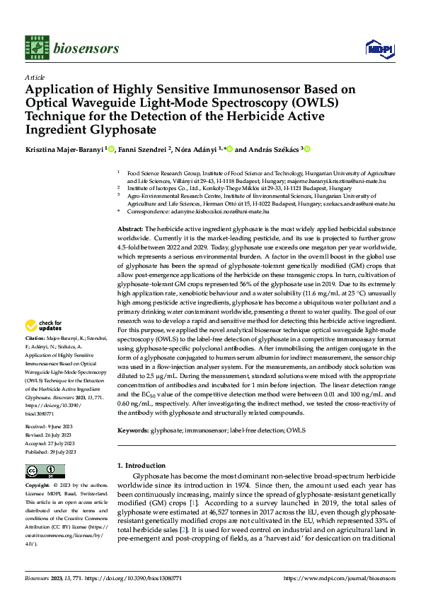 (PDF) Application of Highly Sensitive Immunosensor Based on Optical ...