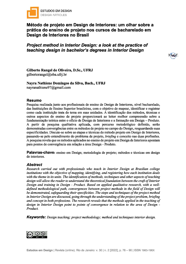 (PDF) Project method in Interior Design: a look at the practice of ...