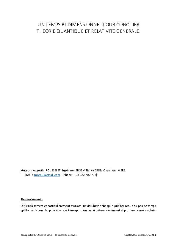 (PDF) Theorie qui fusionne la relativitee generale et la mecanique ...
