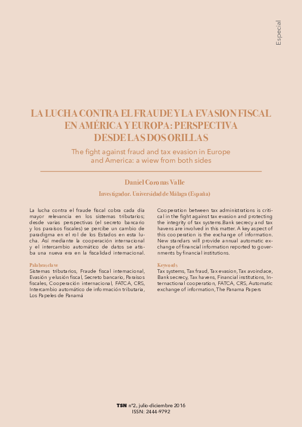 (PDF) La lucha contra el fraude y la evasión fiscal en América y Europa ...