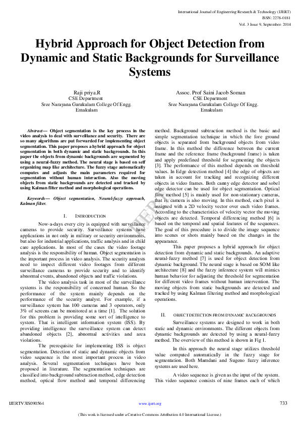 (PDF) Hybrid Approach for Object Detection from Dynamic and Static ...