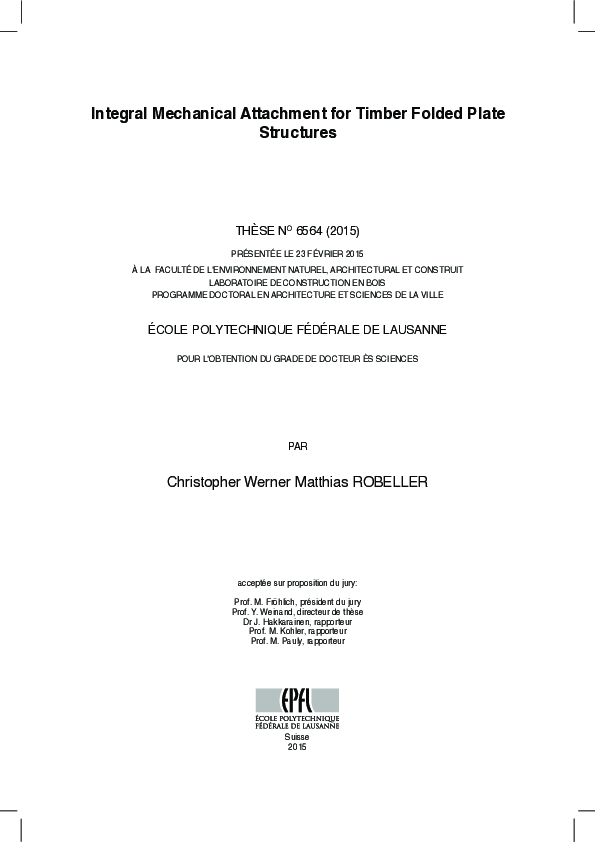 (PDF) Integral Mechanical Attachment for Timber Folded Plate Structures