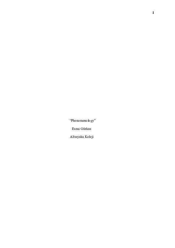 (PDF) Phenomenology from the Perspectives of Husserl and Ponty