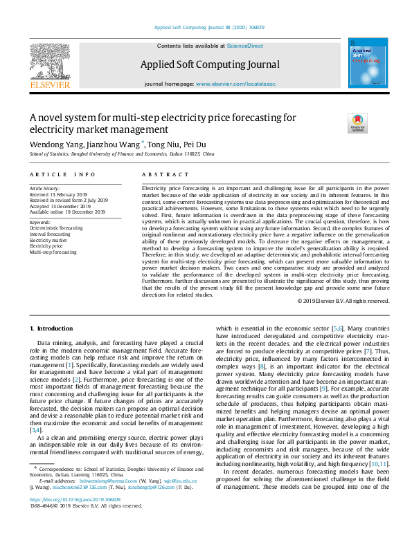 (PDF) A novel system for multi-step electricity price forecasting for ...