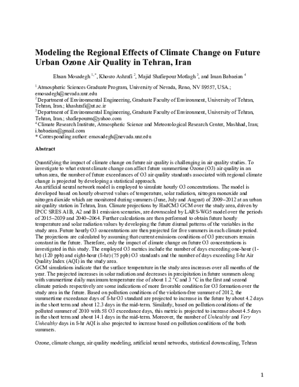 (PDF) Modeling the Regional Effects of Climate Change on Future Urban ...