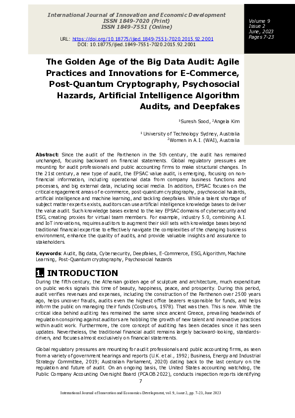 (PDF) The Golden Age of the Big Data Audit: Agile Practices and ...