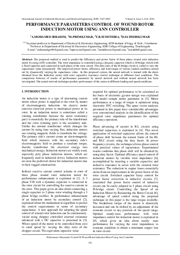 (PDF) Performance Parameters Control of Wound Rotor Induction Motor ...