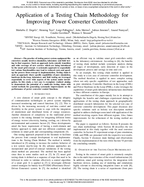 (PDF) Application of a Testing Chain Methodology for Improving Power ...
