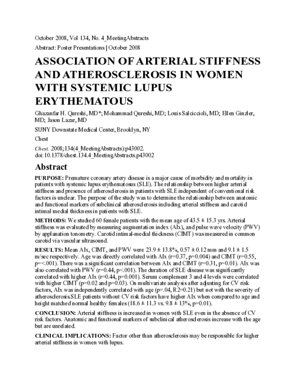 (PDF) Association of Arterial Stiffness and Atherosclerotic Burden With ...