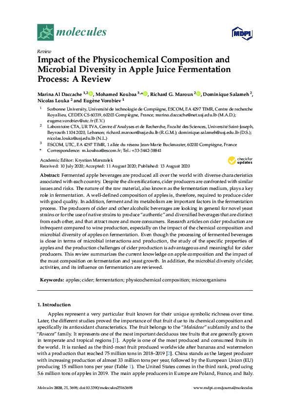 (PDF) Impact of the Physicochemical Composition and Microbial Diversity ...
