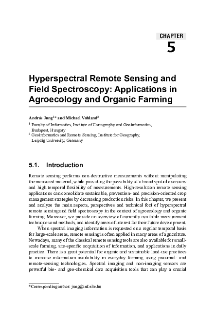 (PDF) Hyperspectral Remote Sensing and Field Spectroscopy: Applications ...