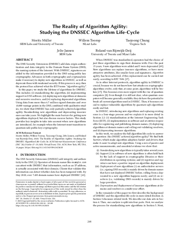 (PDF) The Reality of Algorithm Agility