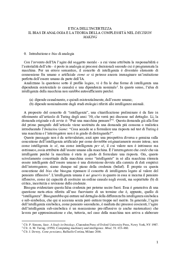 (PDF) Etica dell'incertezza