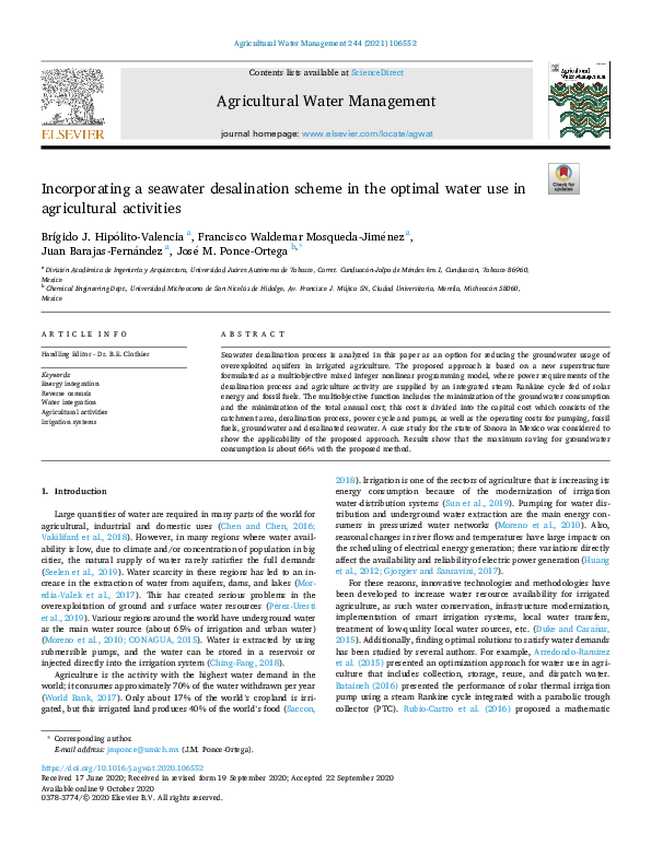 (PDF) Incorporating a seawater desalination scheme in the optimal water ...
